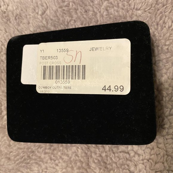 NWT WESTERN EDGE by Taylor Brands Cross Earrings Silver Turquoise - Picture 5 of 5